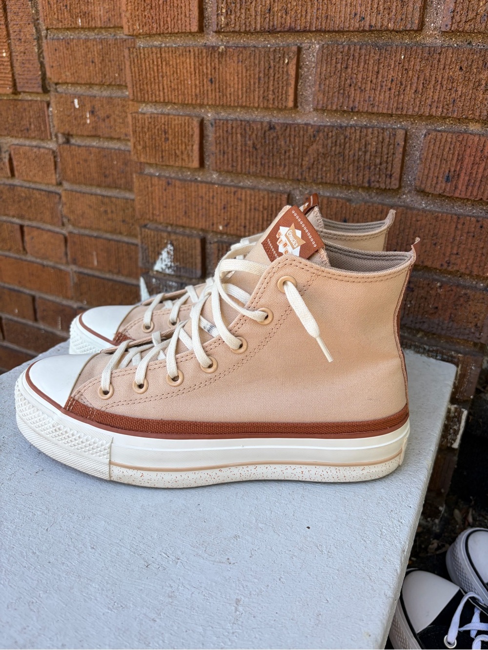 Converse High Top Sneakers - Peach and Tan
